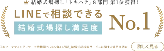 LINEで相談できる 結婚式場探し満足度 No.1